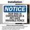 Signmission Our Dog Is Contained By A Pet-Safe Invisible Fence, 5 in W x Rectangle, Vinyl Decal OS-2PACK-NS-D-35-L-17064 - alternate 5
